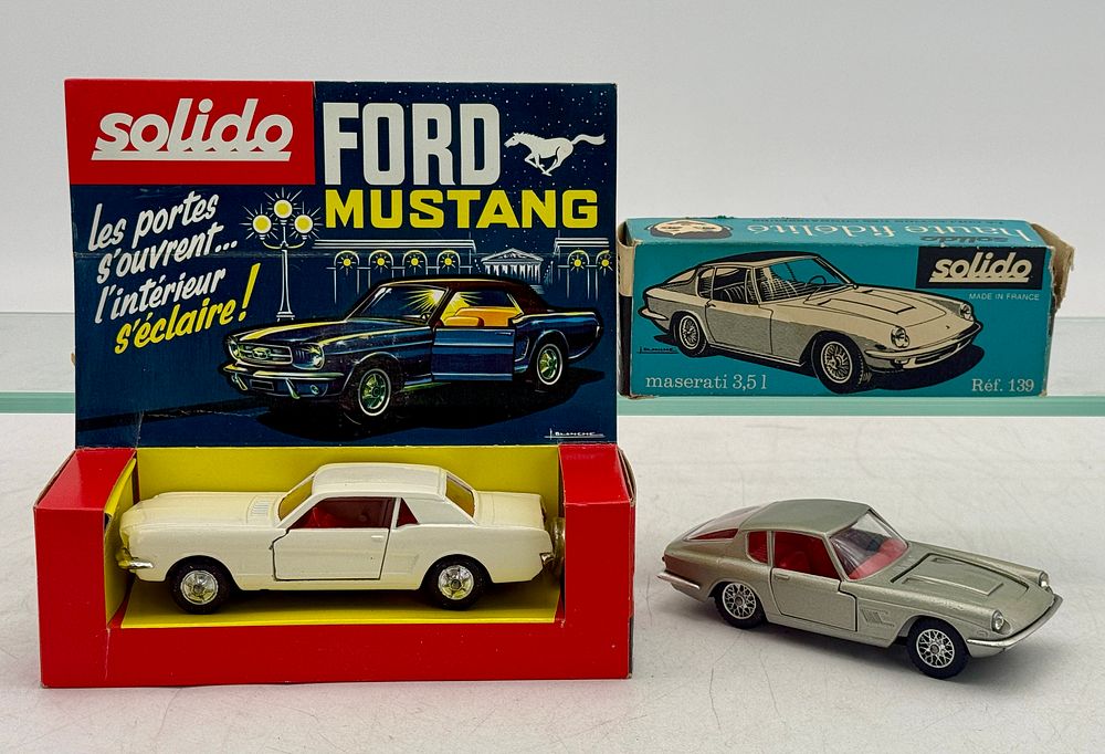 Lot 331: A Pair of Solido Die-Cast Model Cars: Ford Mustang and Maserati