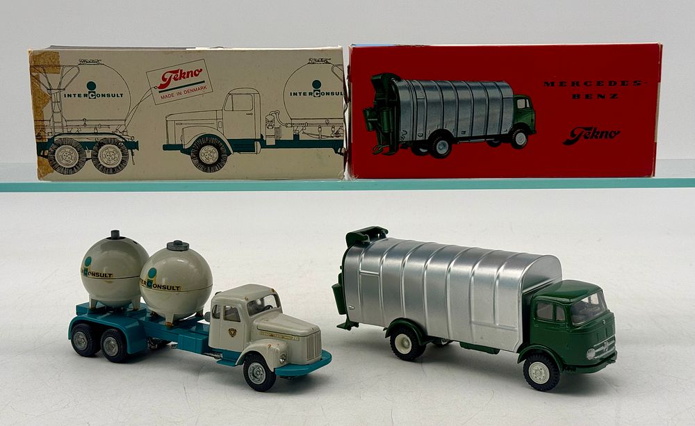 Lot 345: Two Tekno Mercedes-Benz and Interconsult Toy Trucks