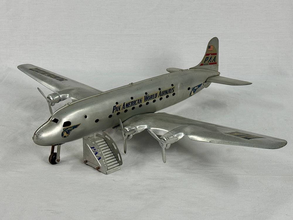 Lot 360: Marx 1950s Pressed Steel Pan American World Airways Toy Airplane