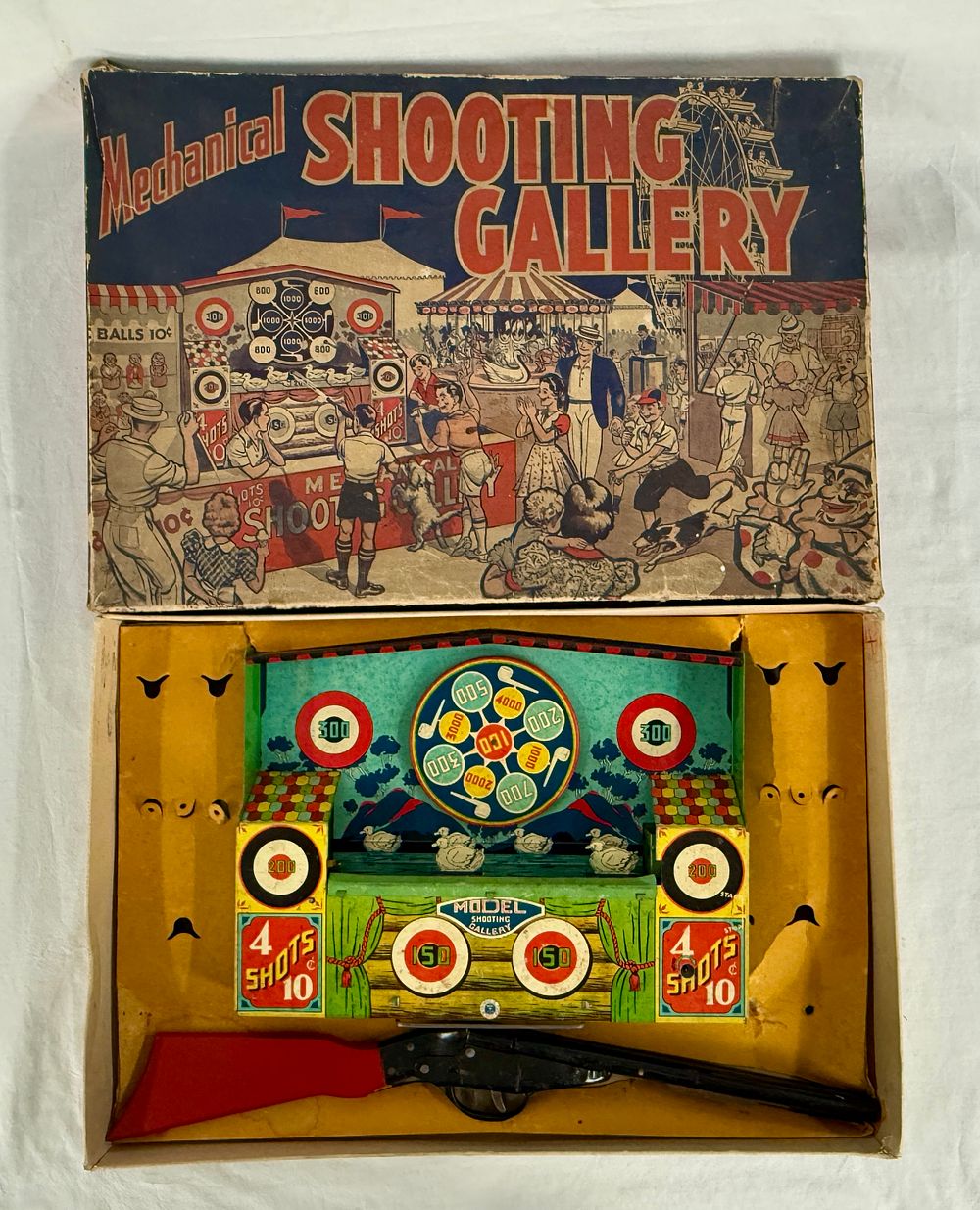 Lot 364: Wyandotte Mechanical Shooting Gallery Game with Toy Rifle