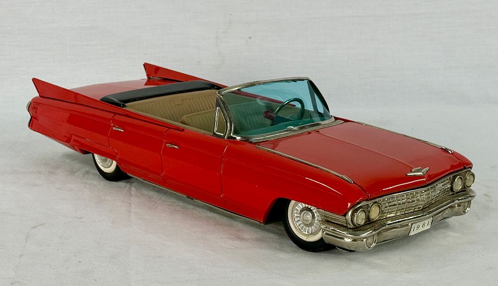 Lot 378: SSS Japanese Tin 1961 Cadillac Convertible Toy Car