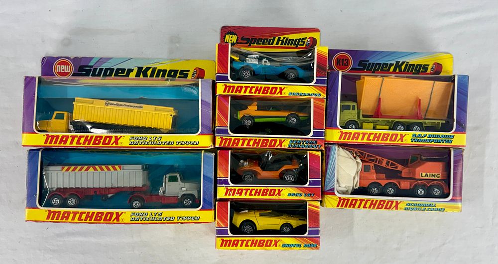 Lot 418: Nine Matchbox Super Kings Die-Cast Vehicles in Original Packaging