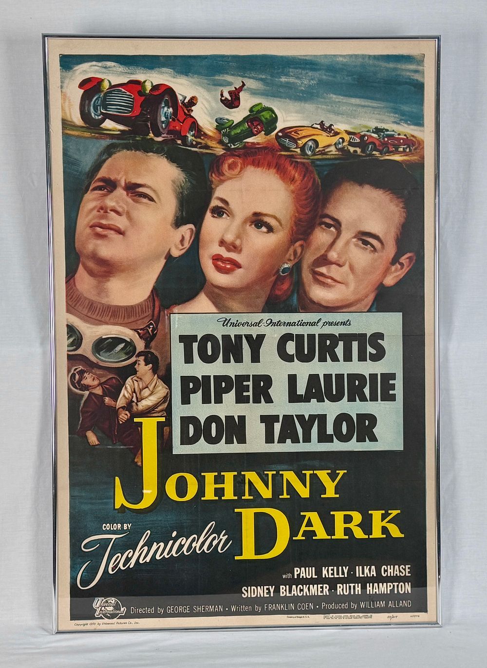 Lot 429: Original 1954 Johnny Dark Movie Poster, Tony Curtis