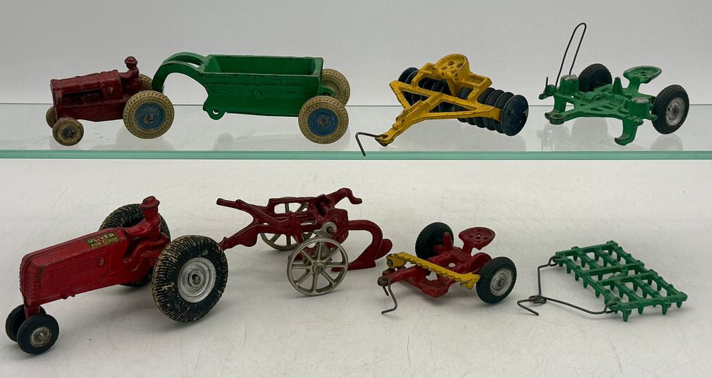 Lot 444: Arcade Cast iron Farm Toy Vehicles
