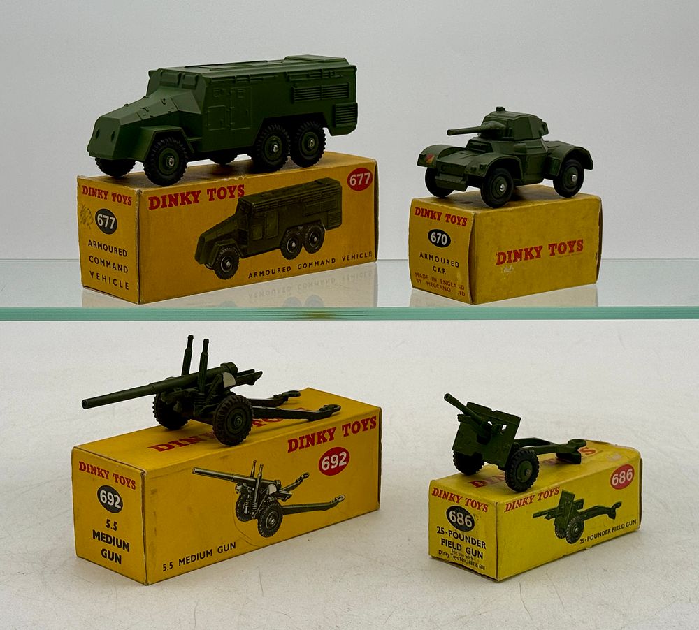 Lot 469: Four Dinky Toys Die-Cast Military Vehicles