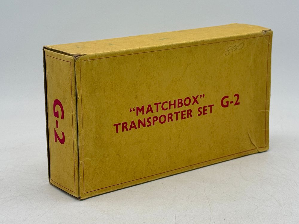 Lot 494: Matchbox 'Transporter Set G-2' with Five Vehicles