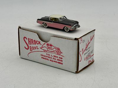 Shrock Bros. Toys 1955 Studebaker President Speedster Model Car. A 1:72 scale model of a 1955 