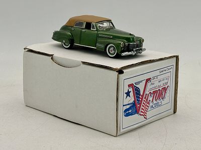 Victory Models VM-4 1941 Cadillac Series 62 Convertible Sedan. A resin 1/43 scale green and tan 