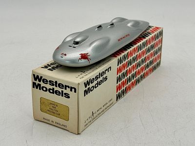 Western Models 1939 Railton Record Car WMS 25. A white metal 1/43 scale silver metal model of 
