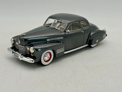 BoS-Models #291 1:18 1941 Cadillac Series 62 Club Coupe. A metallic dark gray 1:18 scale model 