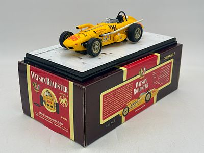 Carousel 1 1:18 4407 Johnny Rutherford 1964 Watson Roadster #86. A yellow 1:18 scale die-cast 