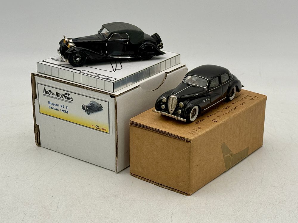 Lot 328: 2 French Heco-Modeles Bugatti 57 C and Delahaye 148 Model Cars