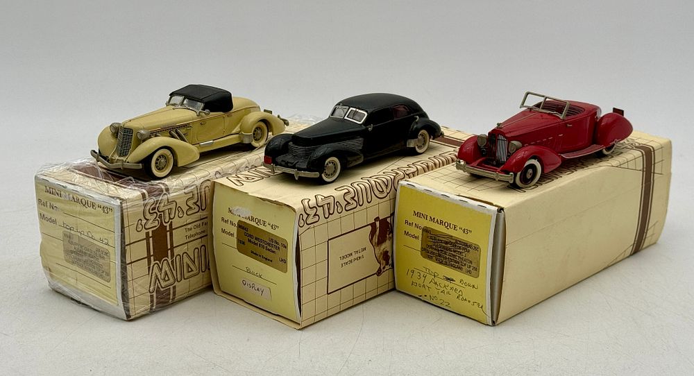 Lot 359: 3 Mini Marque 43 Die-Cast Model Cars with Boxes
