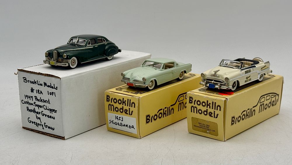 Lot 394: 3 Brooklin Models Miniature Vehicles with Boxes