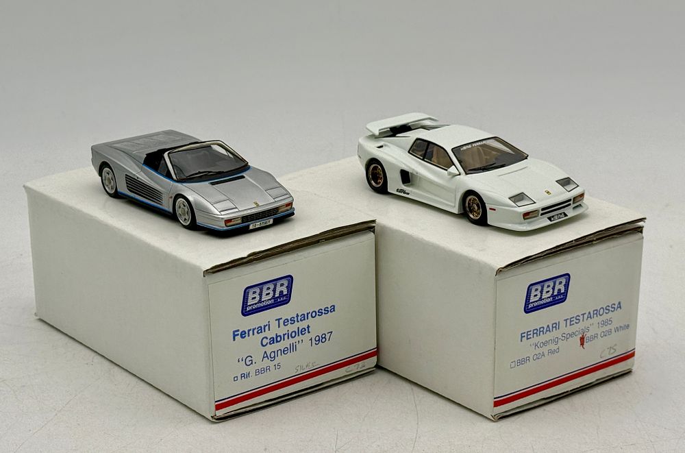 Lot 427: Two BBR Promotion Ferrari Testarossa Scale Model Cars