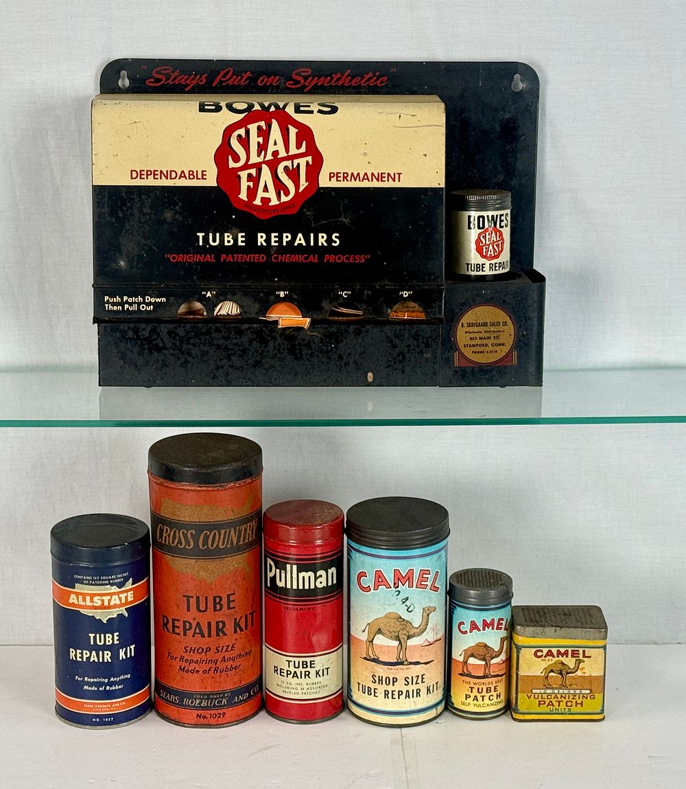 Lot 459: A Collection of Vintage Automotive Tube Repair Kit Tins