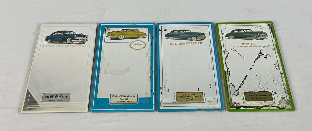 Lot 463: A Collection of Four Vintage Automotive Advertising Mirrors