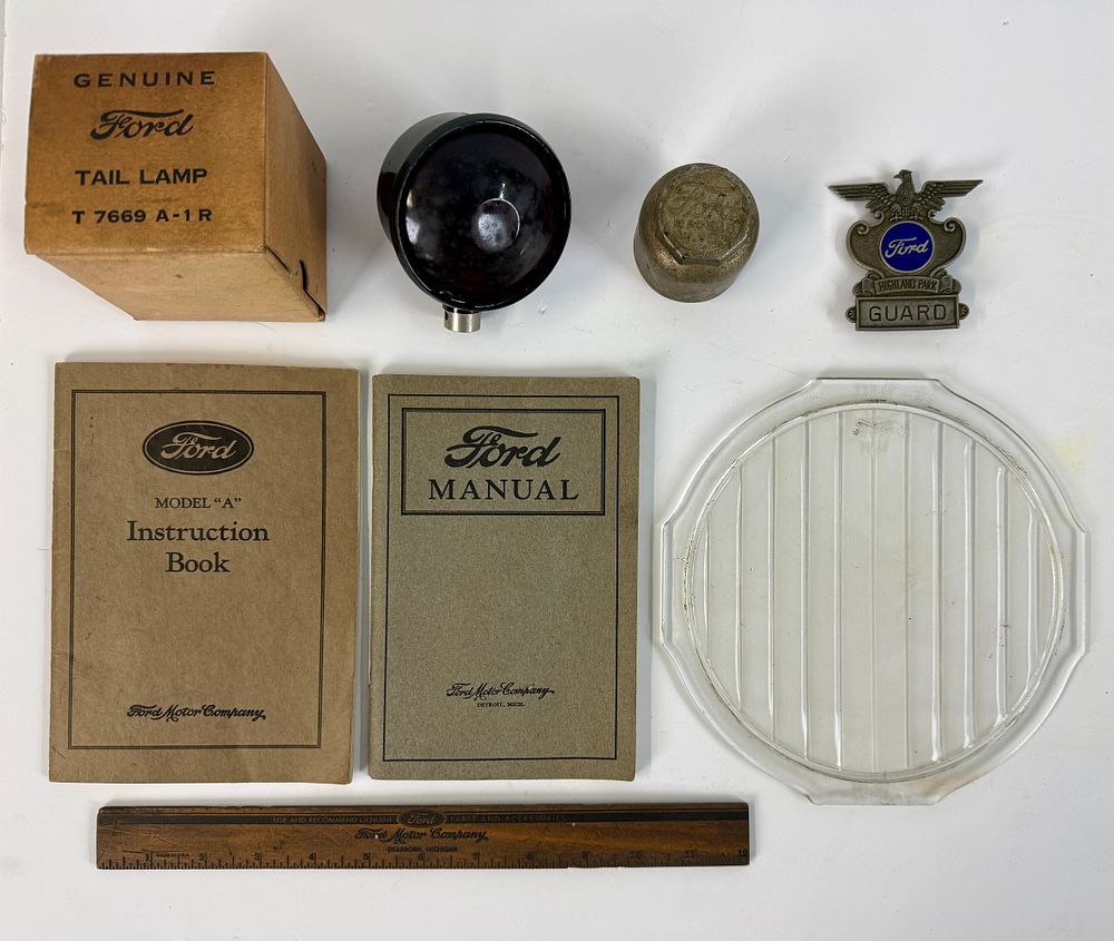 Lot 474: A Collection of Vintage Ford Automotive Parts and Ephemera
