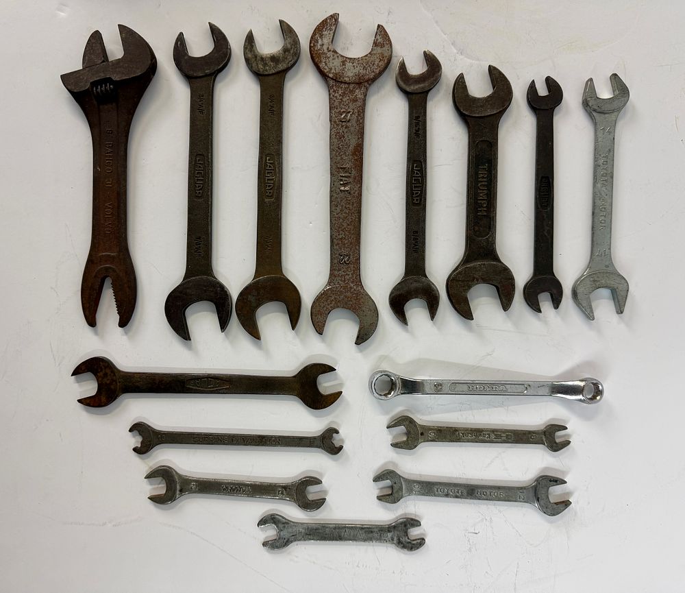 Lot 481: A Collection of Vintage Automotive and Motorcycle Wrenches