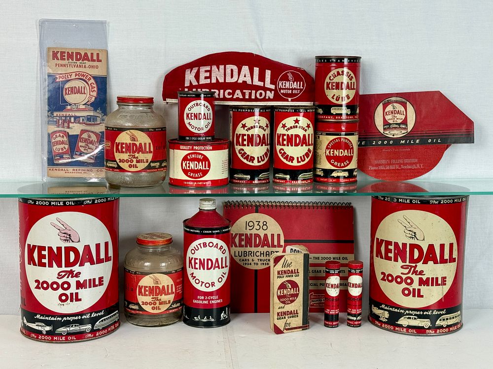 Lot 497: A Collection of Vintage Kendall Motor Oil Advertising and Containers