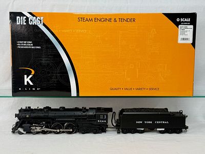 K-line Hudson Steam Locomotive and Tender . K-Line New York Central J1e Hudson locomotive and 
