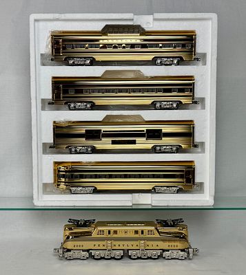 A Five-Piece RailKing by M.T.H. Electric Trains Millennium Series 18K Gold Plated Pennsylvania 