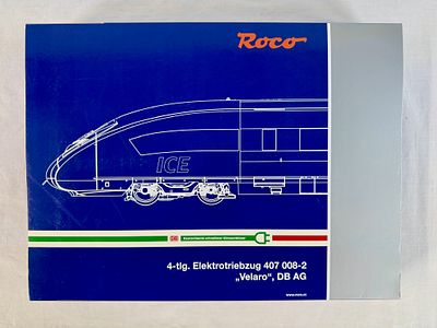 Roco H0 Scale DB AG Class 407 Velaro D ICE Four Car Electric Multiple Unit Set. This is a Roco 