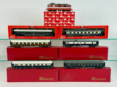 A Collection of HAG and Rivarossi HO Scale Model Train Items Including Swiss Express Locomotive 