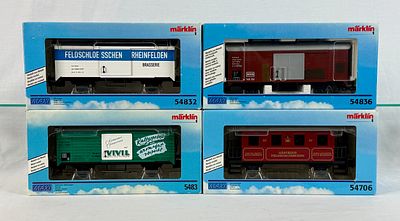 A Collection of M&auml;rklin Maxi Gauge 1 Model Railway Cars with Original Boxes. A collection of 
