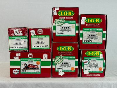 A Collection of LGB G-Scale Christmas Train Components and Track. This collection of G-scale 