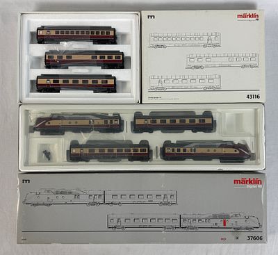 M&auml;rklin HO Scale Model Train Sets Including 37606 Digital Gas Turbine Train and 43116 Expansion 