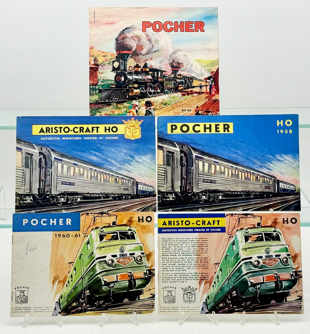 Lot 174: 5 Pocher and Aristo-Craft HO Scale Model Train and Hobby Catalogs