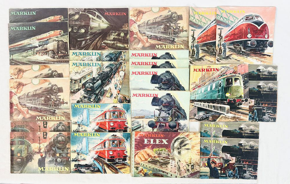 Lot 282: A Collection of Approximately 23 Vintage Marklin Model Train Catalogs and Brochures circa 1949-1958