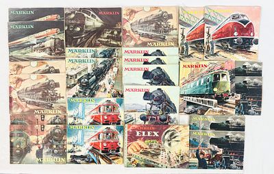 A Collection of Approximately 23 Vintage Marklin Model Train Catalogs and Brochures circa 1949-1958
