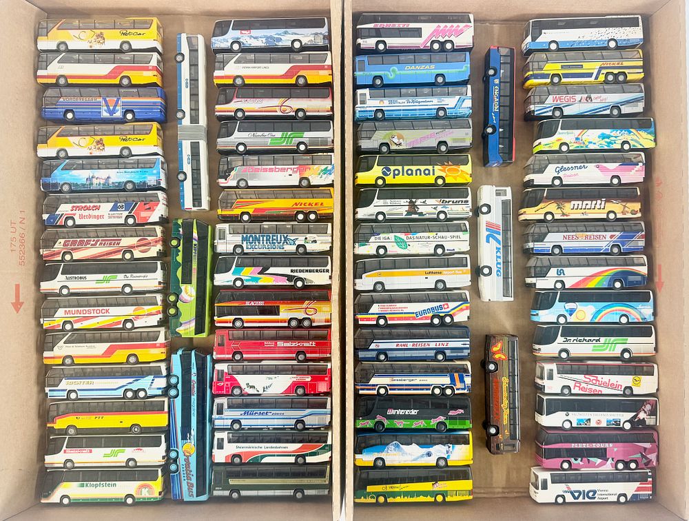 Lot 301: A Collection of Approximately 60 Rietze HO Scale 1:87 Model Coach and Tour Buses