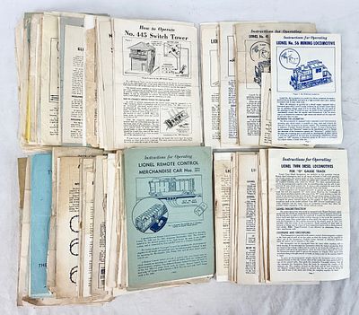 Lionel Corporation. A Collection of 175 Vintage Model Train Instruction Manuals and Ephemera. 