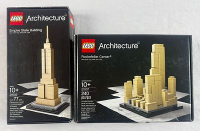 A Pair of LEGO Architecture New York City Landmark Sets, Empire State Building 21002 and 