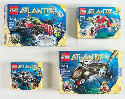 Four LEGO Atlantis Construction Sets Including Seabed Scavenger 8059, Wreck Raider 8057 