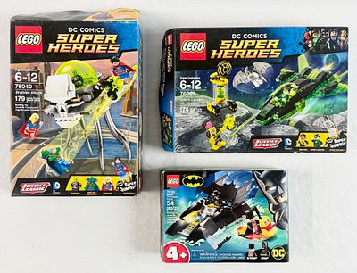 Three LEGO DC Comics Super Heroes Building Sets 76040 76025 and 76158. A collection of three 