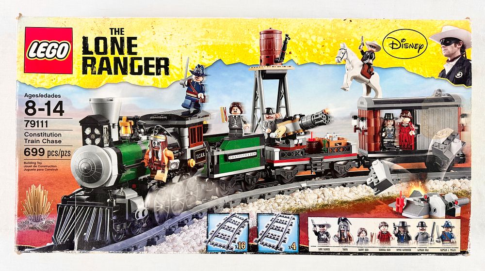 Lot 182: LEGO Disney The Lone Ranger Constitution Train Chase Set 79111