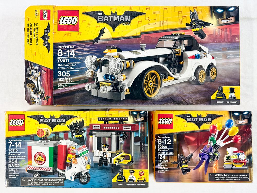 Lot 230: Three LEGO The Batman Movie Building Sets: 70911, 70910, and 70900