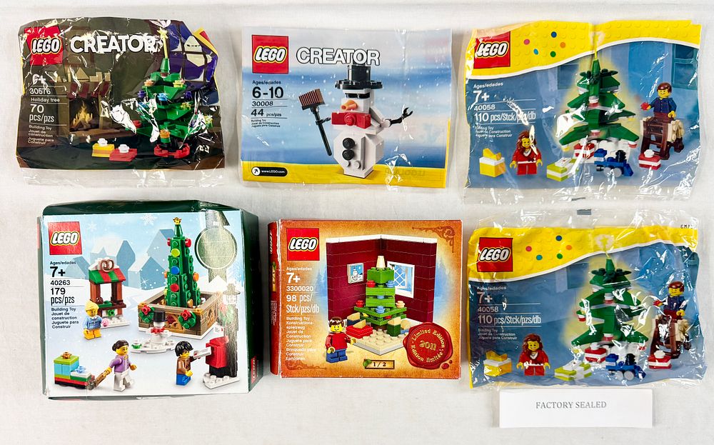 Lot 257: A Collection of LEGO Seasonal and Creator Holiday Themed Construction Sets