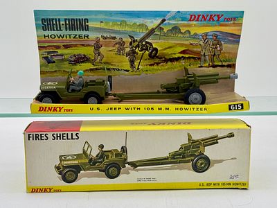 Dinky Toys No. 615 US Jeep and 105mm Howitzer Set. This Dinky Toys No. 615 set features a 