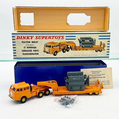 French Dinky Supertoys 898 Berliet Low Loader with Transformer. A French Dinky Supertoys 898 set 