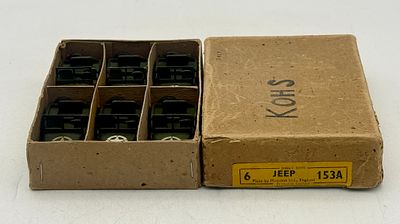 Dinky Toys No. 153A Military Jeeps in Original Trade Box. A set of six Dinky Toys No. 153A 