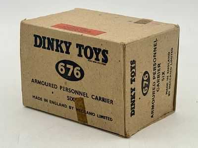 Trade box of 5 Dinky Toys No. 676 Armored Personnel Carriers. A collection of Dinky Toys No. 676 