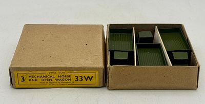 3 Dinky Toys Mechanical Horse and Open Wagons in Trade box. Meccano Ltd. Dinky Toys "Mechanical 