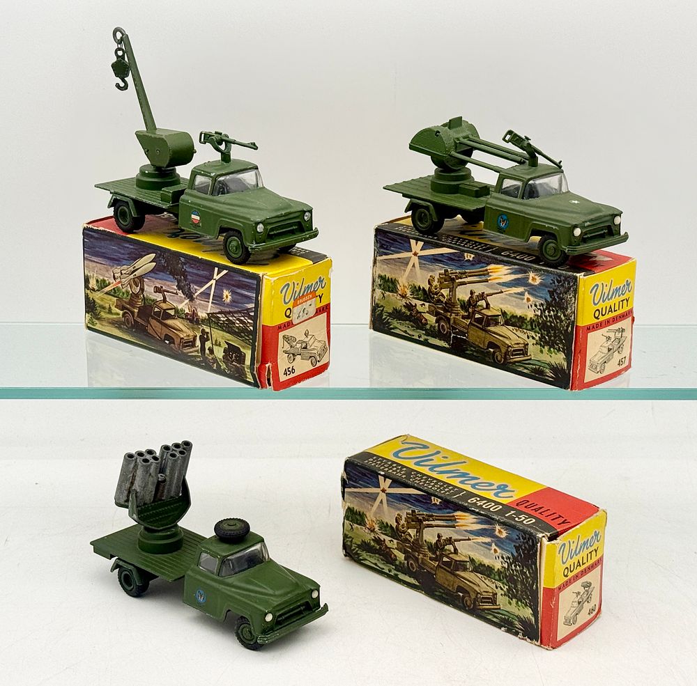 Lot 237: A Trio of Vilmer Die-Cast Chevrolet 6400 Military Trucks