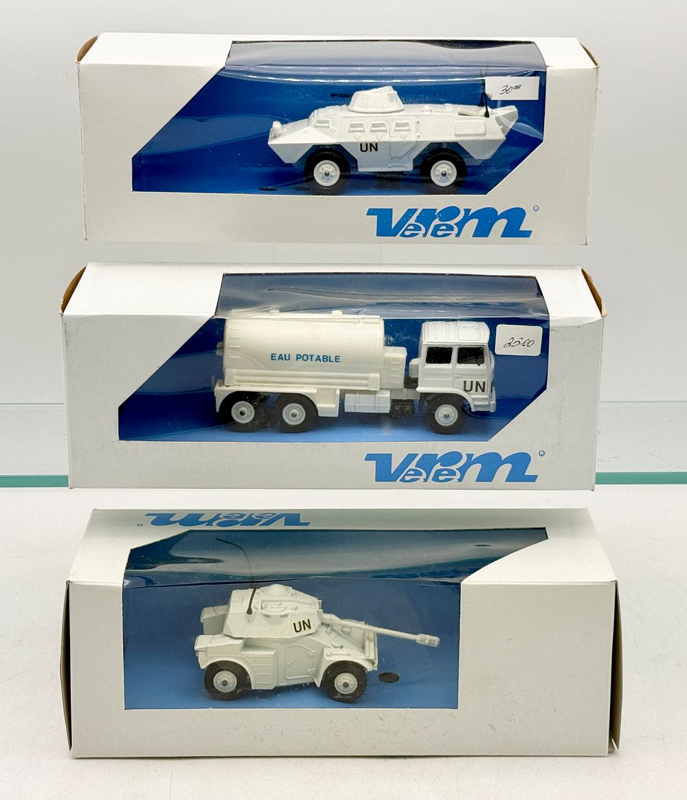 Lot 249: A Trio of Verem United Nations Die-Cast Military Vehicles