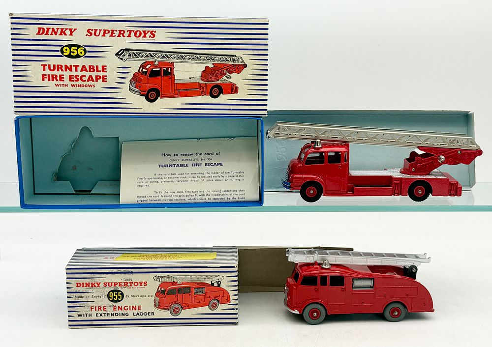 Lot 259: Two Vintage Dinky Supertoys No. 955 and 956 Fire Engines